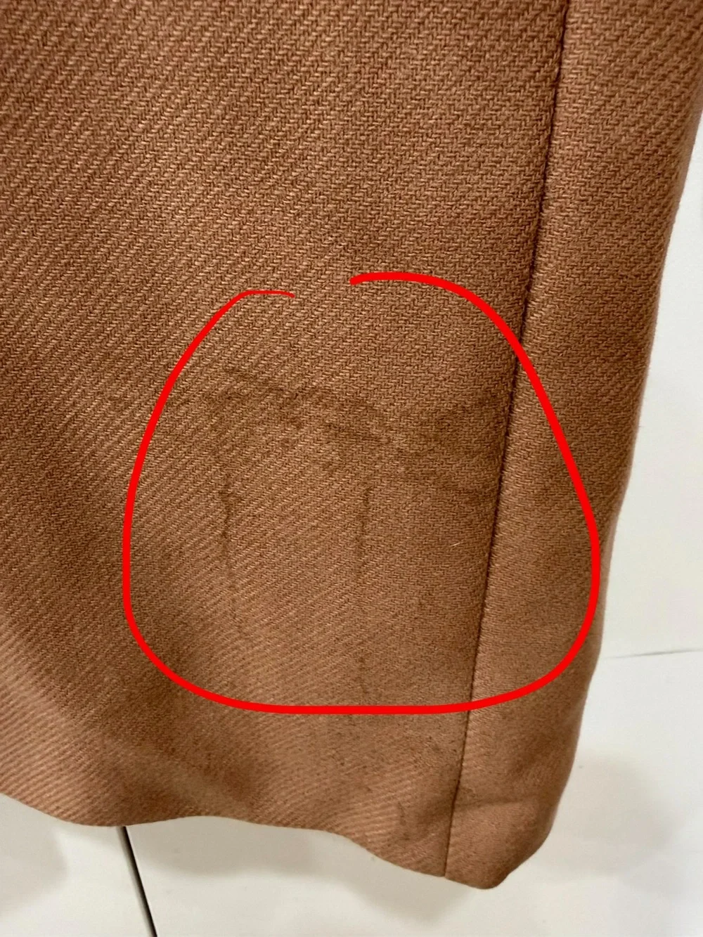 Theory Manroe Traceable Melton Wool Cashmere Overcoat Camel Men's Size S flawed